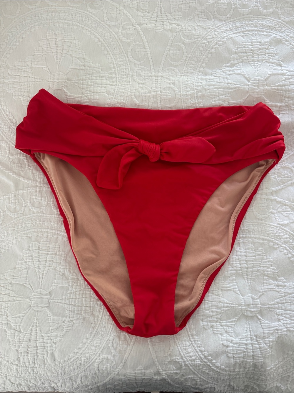 J Crew High High Cut Bikini Bottom, M